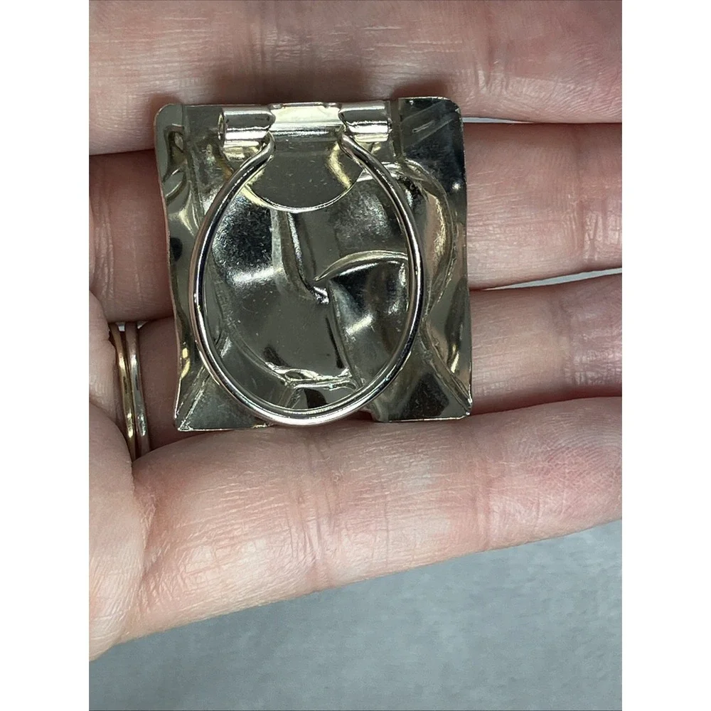 Vtg Silver Tone Scarf Clip Geometric Abstract Woven Design Estate Old Money Chic